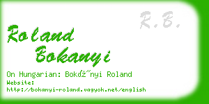 roland bokanyi business card